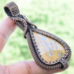 Maligano Jasper Gemstone Handmade Copper Wire Wrapped Pendant Jewelry 3.35 Inch BZ-236