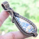 Maligano Jasper Gemstone Handmade Copper Wire Wrapped Pendant Jewelry 3.35 Inch BZ-243