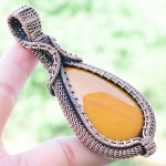 Mookaite Gemstone Handmade Copper Wire Wrapped Pendant Jewelry 3.35 Inch BZ-254