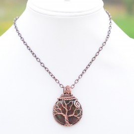 Blood Stone Gemstone Handmade Copper Wire Wrapped Pendant Jewelry 1.58 Inch BZ-53