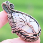 Bostwana Agate Gemstone Handmade Copper Wire Wrapped Pendant Jewelry 2.17 Inch BZ-57