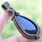 Blood Stone Gemstone Handmade Copper Wire Wrapped Pendant Jewelry 3.35 Inch BZ-361