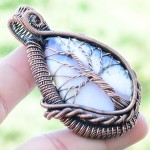Dendrite Opal Gemstone Handmade Copper Wire Wrapped Pendant Jewelry 2.36 Inch BZ-481