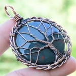 Blood Stone Gemstone Handmade Copper Wire Wrapped Pendant Jewelry 2.17 Inch BZ-500