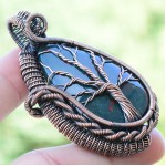 Blood Stone Gemstone Handmade Copper Wire Wrapped Pendant Jewelry 2.17 Inch BZ-508