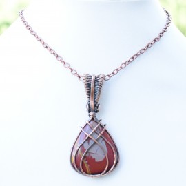 Noreena Jasper Gemstone Handmade Copper Wire Wrapped Pendant Jewelry 2.36 Inch BZ-625
