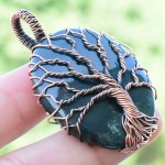 Blood Stone Gemstone Handmade Copper Wire Wrapped Pendant Jewelry 1.97 Inch BZ-643