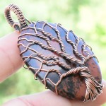 Mahogany Jasper Gemstone Handmade Copper Wire Wrapped Pendant Jewelry 2.17 Inch BZ-713