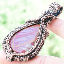 Noreena Jasper Gemstone Handmade Copper Wire Wrapped Pendant Jewelry 2.96 Inch BZ-763