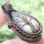 Labradorite Gemstone Handmade Copper Wire Wrapped Pendant Jewelry 2.36 Inch BZ-797