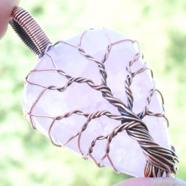 Moonstone Gemstone Handmade Copper Wire Wrapped Pendant Jewelry 1.77 Inch BZ-851
