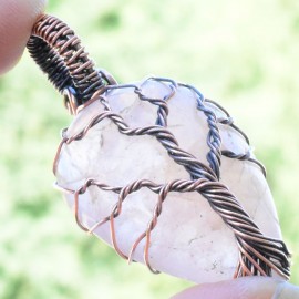 Moonstone Gemstone Handmade Copper Wire Wrapped Pendant Jewelry 1.77 Inch BZ-855