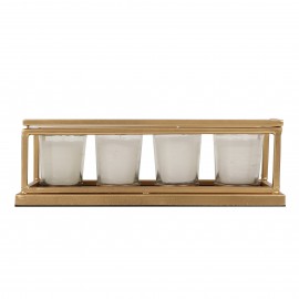 4 Votive Candle Stand with 4 Scented Votive Candle-white