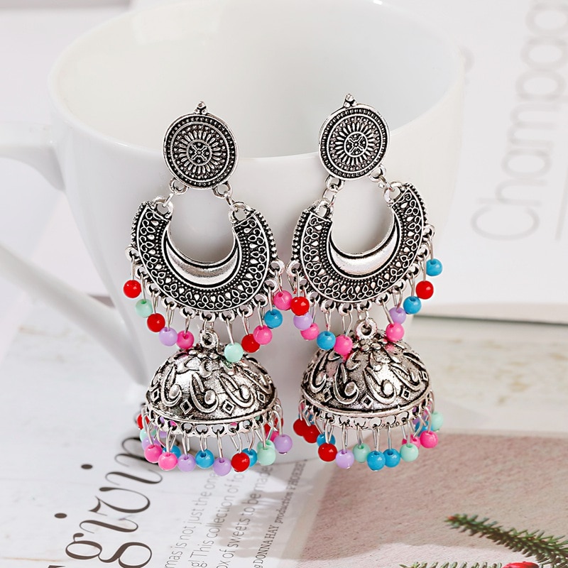2020-Ethnic-Silver-Color-Gypsy-Indian-Earrings-For-Women-Boho-Jewelry-Beads-Bell-Tassel-Jhumka-Earri-2255800555017339-5