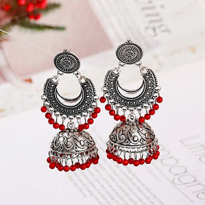 2020-Ethnic-Silver-Color-Gypsy-Indian-Earrings-For-Women-Boho-Jewelry-Beads-Bell-Tassel-Jhumka-Earri-2255800555017339-6