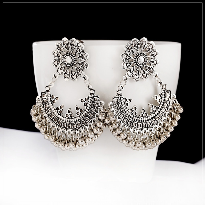 2020-Vintage-Flower-Earrings-For-Women-Brincos-Ethnic-Boho-Bells-Tassel-jhumka-Earrings-Indian-Jewel-3256801535150874-4