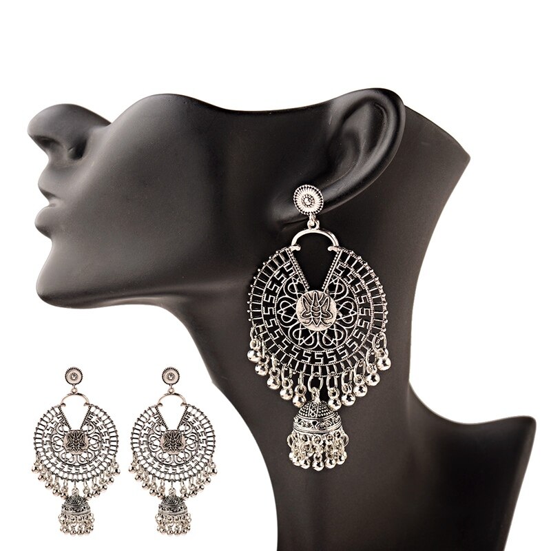 2022-Big-Round-Indian-Jewelry-Jhumka-Jhumki-Earrings-For-Women-Retro-Gypsy-Statement-Tassel-Earrings-33026693849-11