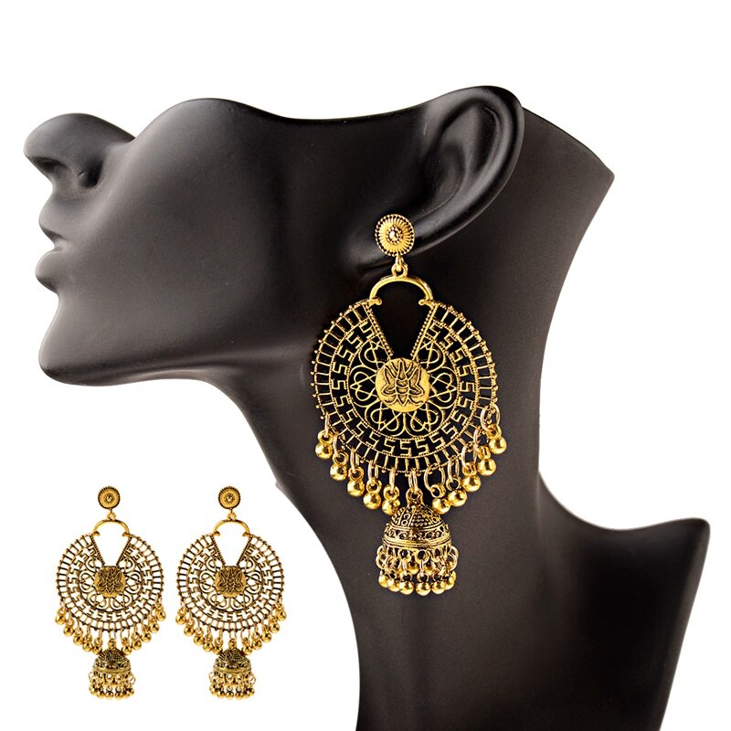 2022-Big-Round-Indian-Jewelry-Jhumka-Jhumki-Earrings-For-Women-Retro-Gypsy-Statement-Tassel-Earrings-33026693849-12