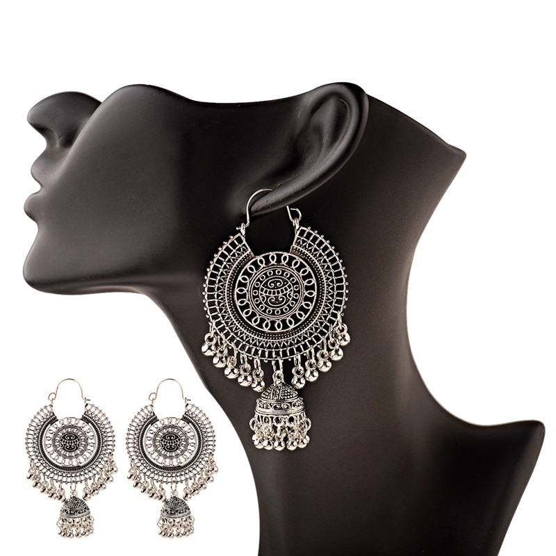2022-Traditional-Indian-Ethnic-Tassel-Dangle-Earrings-For-Women-Big-Round-Gypsy-Jhumka-Jhumki-Earrin-33026570433-12