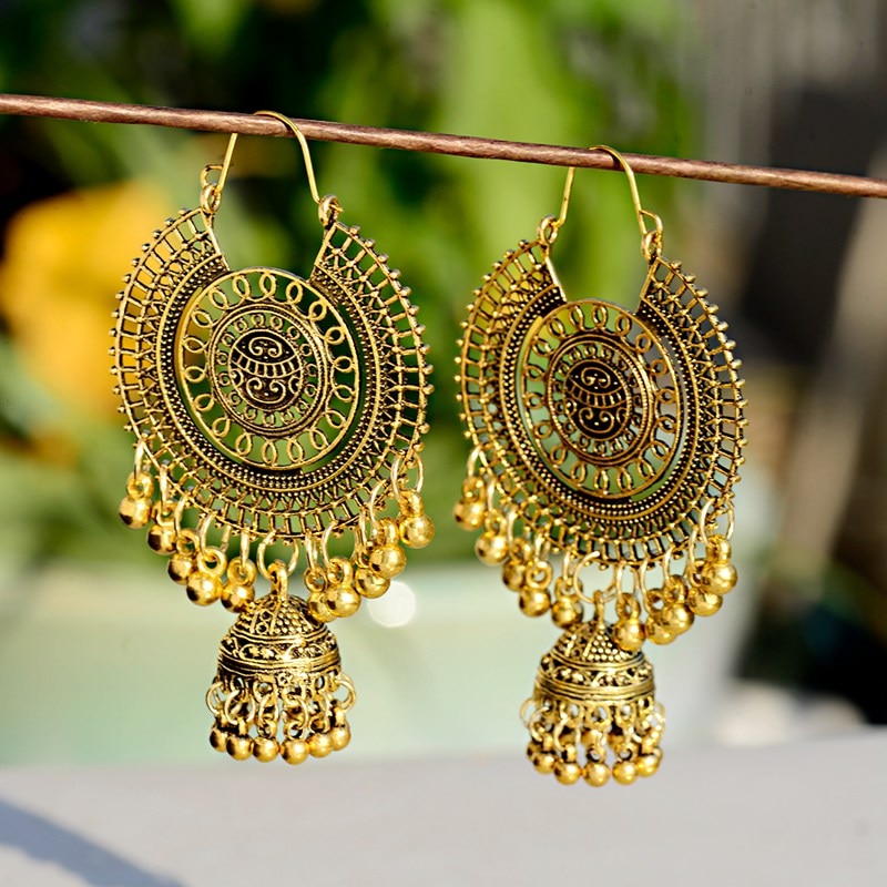 2022-Traditional-Indian-Ethnic-Tassel-Dangle-Earrings-For-Women-Big-Round-Gypsy-Jhumka-Jhumki-Earrin-33026570433-4