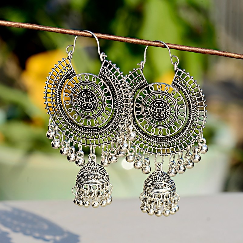 2022-Traditional-Indian-Ethnic-Tassel-Dangle-Earrings-For-Women-Big-Round-Gypsy-Jhumka-Jhumki-Earrin-33026570433-5