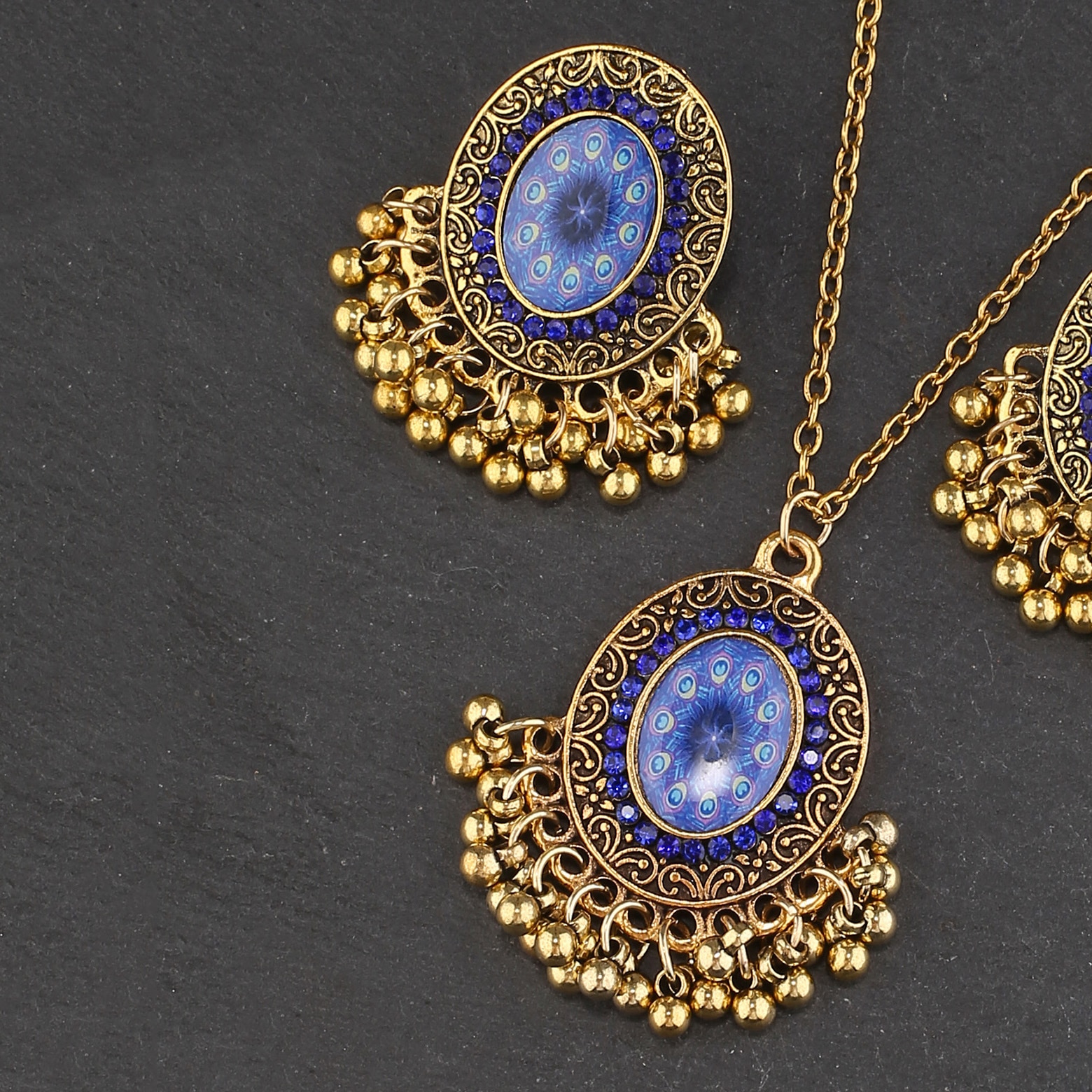 Afghan-Vintage-Tribal-Blue-Flower-Statement-Necklace-Earring-Jewelry-Sets-Gold-Color-Indian-Chain-Ne-1005004536385713-3