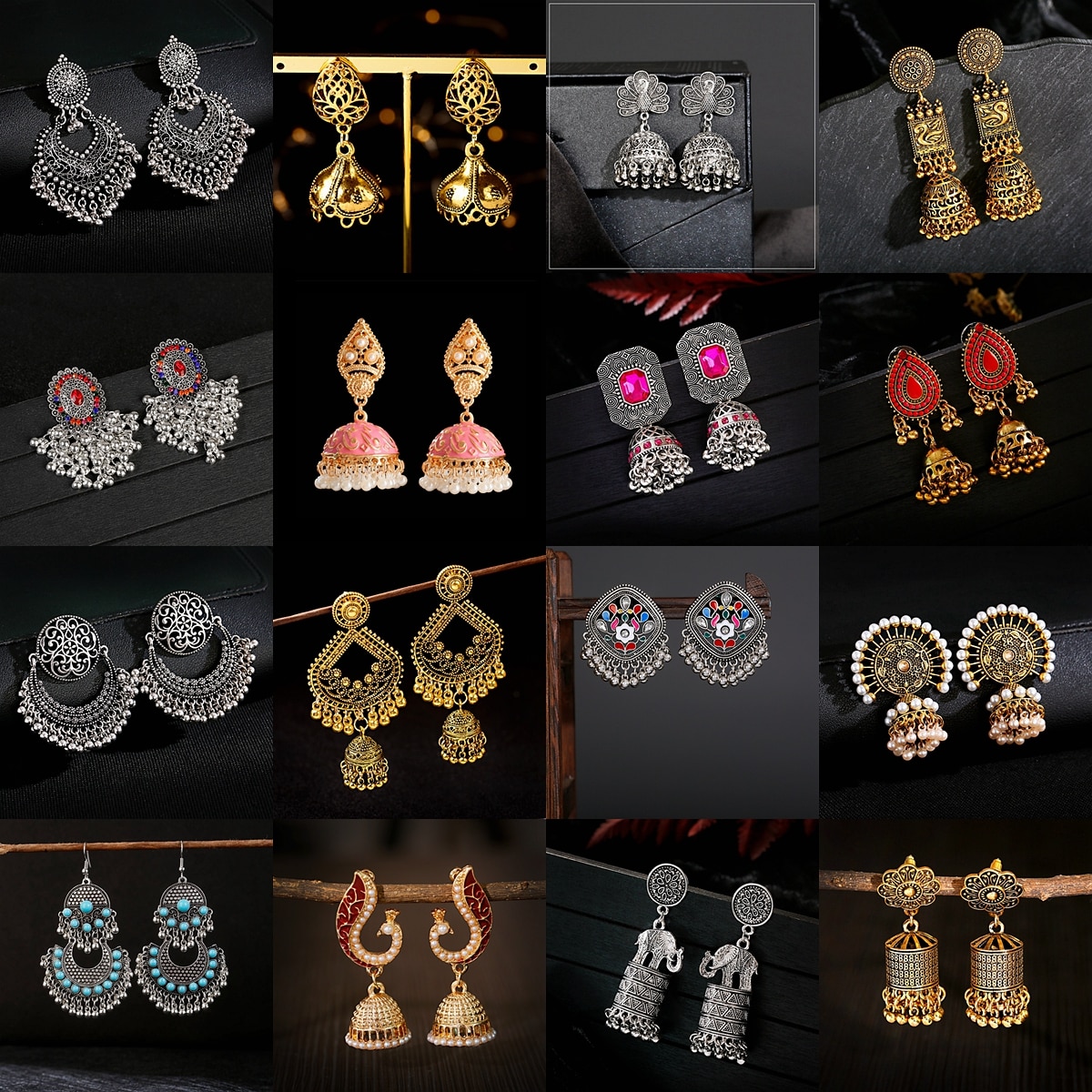 12-PairsLot-Boho-Afghan-Ethnic-Earrings-For-Women-Pendient-Pink-Gold-Silver-Color-Bell-Ladies-Indian-3256803995211369-3