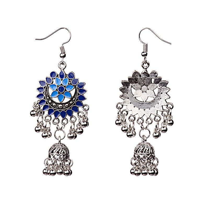 2020-Indian-Jhumka-Gypsy-Birdcage-Blue-Earrings-With-Flower-For-Women-Antique-Silver-Color-Bells-Lad-2251832779534535-12
