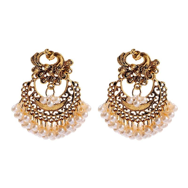 2020-Vintage-Gold-Color-Peacock-Alloy-Bollywood-Oxidized-Earrings-For-Women-Ethnic-Pearl-Tassel-Jhum-1005001713206436-5