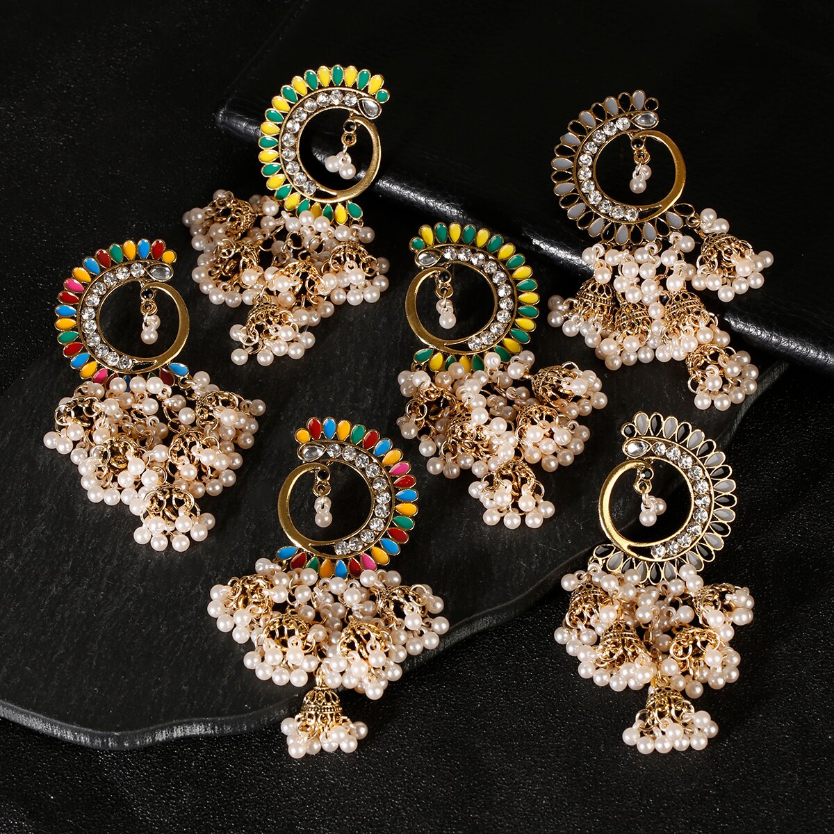 Afghan-Indian-Jewelry-Jhumka-Earrings-For-Women-Gypsy-Gold-Color-Dripping-Oil-Flower-Earrings-Fashio-1005003803870351-2