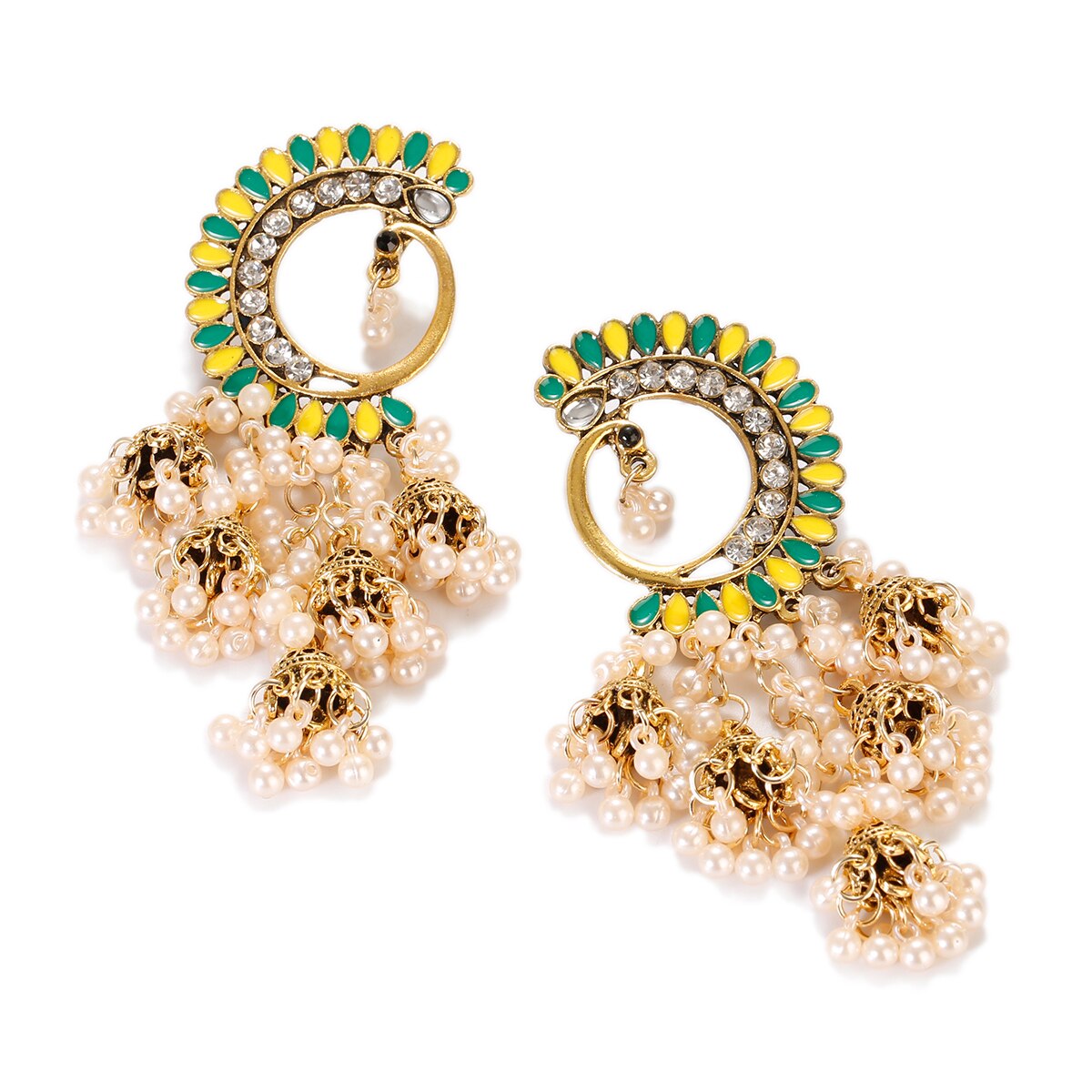 Afghan-Indian-Jewelry-Jhumka-Earrings-For-Women-Gypsy-Gold-Color-Dripping-Oil-Flower-Earrings-Fashio-1005003803870351-4