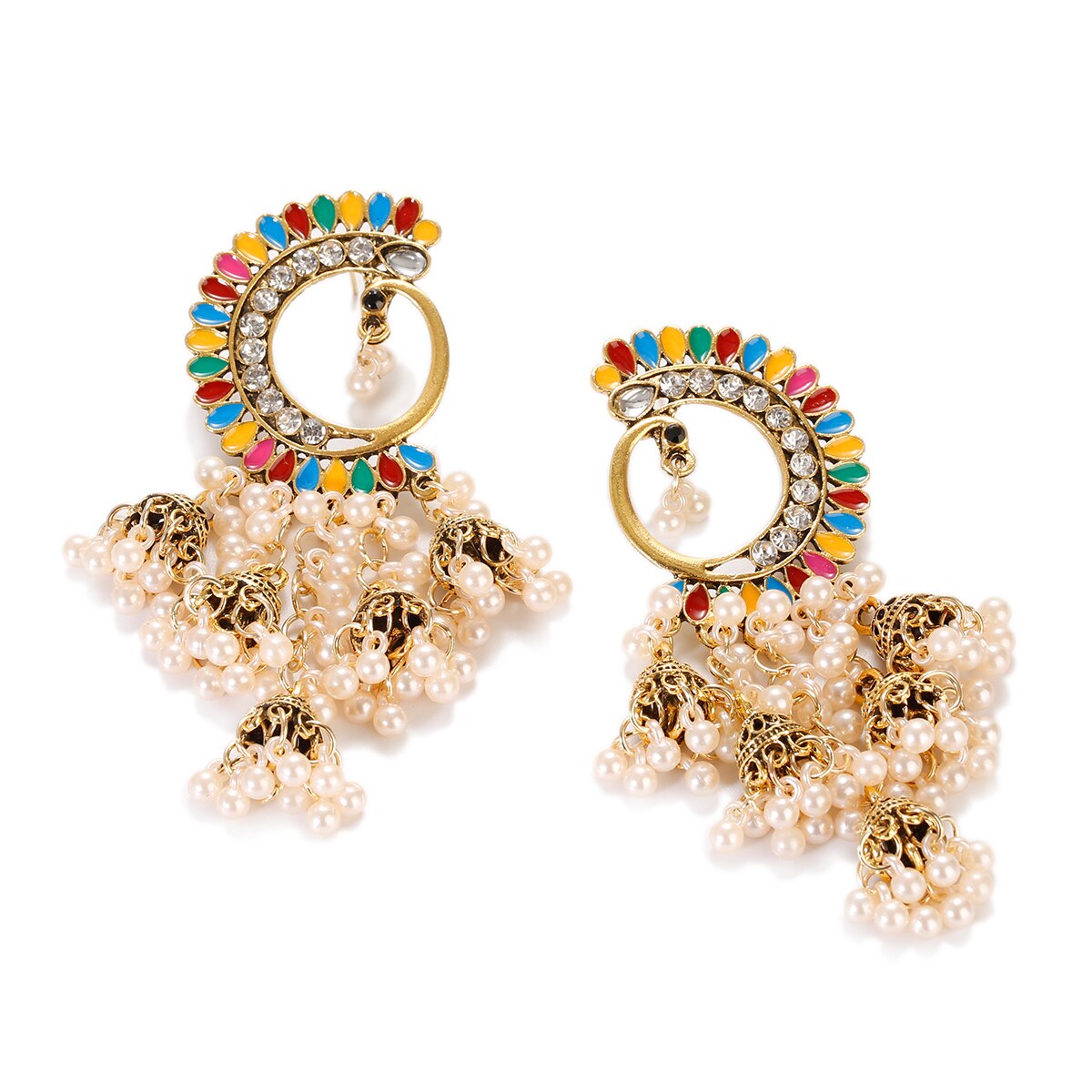 Afghan-Indian-Jewelry-Jhumka-Earrings-For-Women-Gypsy-Gold-Color-Dripping-Oil-Flower-Earrings-Fashio-1005003803870351-5