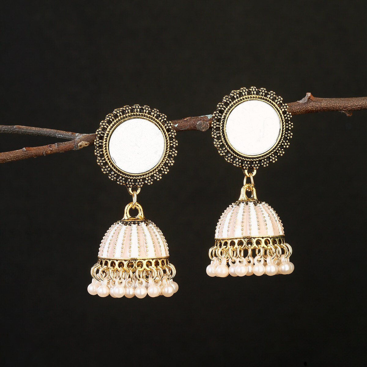 Classic-Gold-Color-Alloy-Blue-Streaks-Bollywood-Oxidized-Ladeis-Earrings-Ethnic-Pearl-Tassel-Round-M-1005003367018976-3