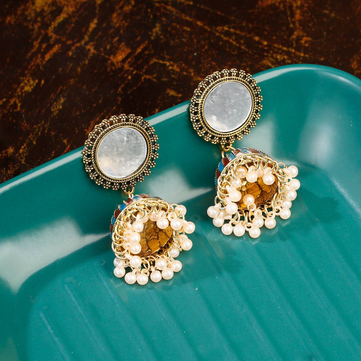 Classic-Gold-Color-Alloy-Blue-Streaks-Bollywood-Oxidized-Ladeis-Earrings-Ethnic-Pearl-Tassel-Round-M-1005003367018976-4