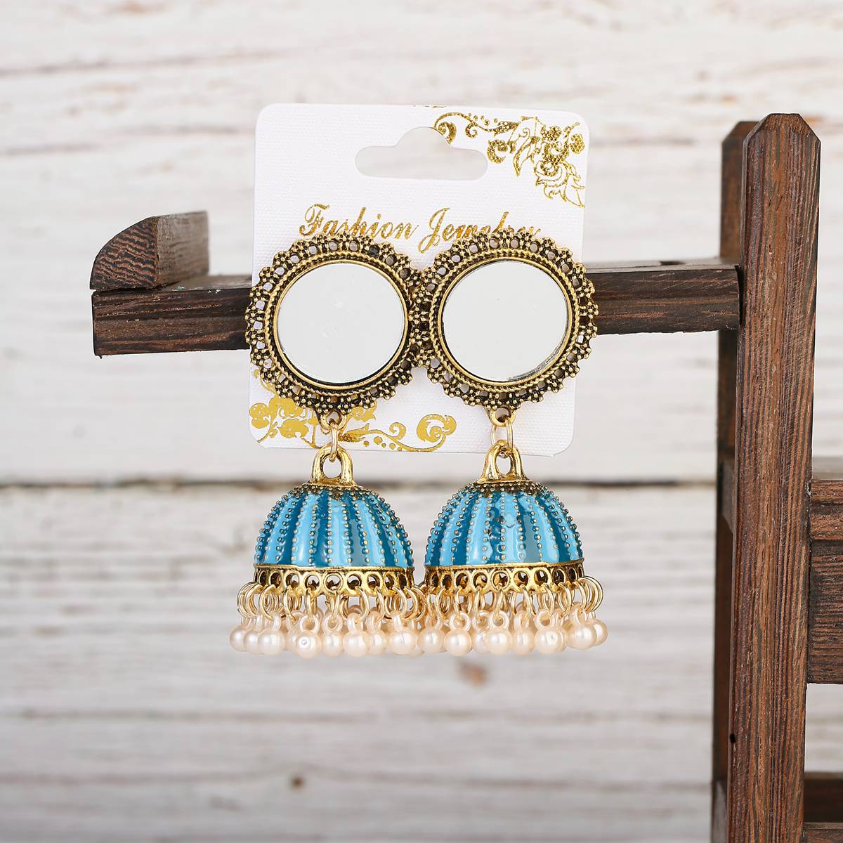 Classic-Gold-Color-Alloy-Blue-Streaks-Bollywood-Oxidized-Ladeis-Earrings-Ethnic-Pearl-Tassel-Round-M-1005003367018976-5