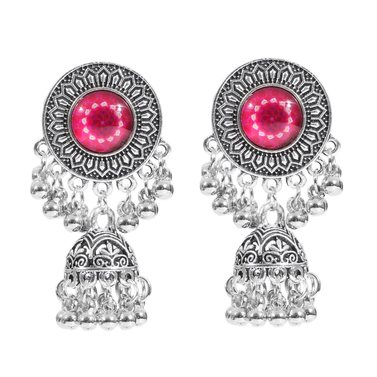 Classic-Vintage-Silver-Color-Alloy-Carved-Bollywood-Oxidized-Earrings-For-Women-Ethnic-Rose-Red-Jhum-1005003651700580-5
