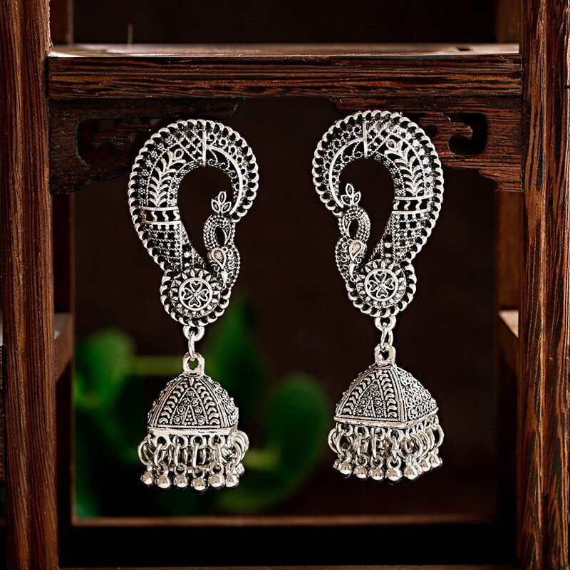 Egypt-Vintage-Silver-Color-Gypsy-Afghani-Tassel-Indian-Jhumka-Earrings-Women-Bohemian-Retro-Peacock--4000337875169-2