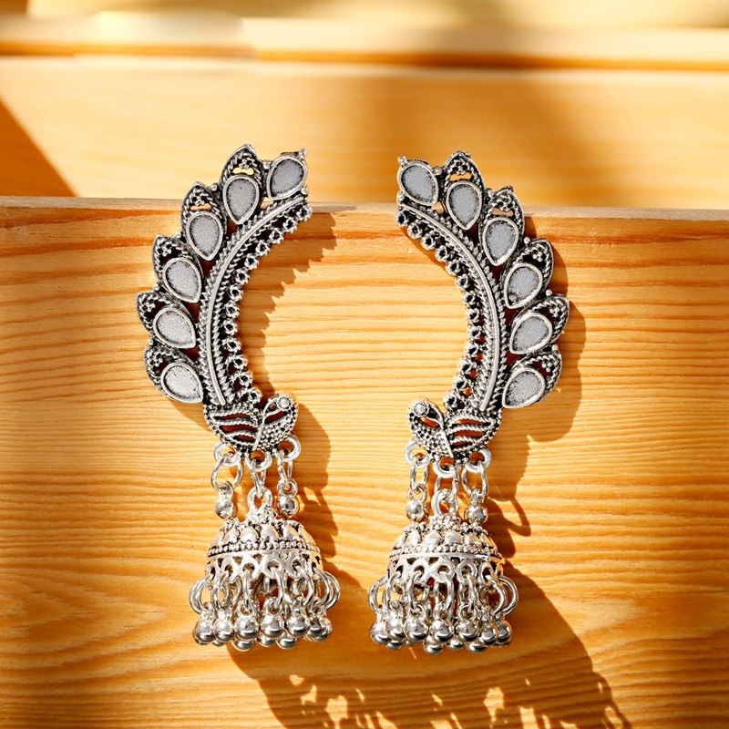 Egypt-Vintage-Silver-Color-Gypsy-Afghani-Tassel-Indian-Jhumka-Earrings-Women-Bohemian-Retro-Peacock--4000337875169-5