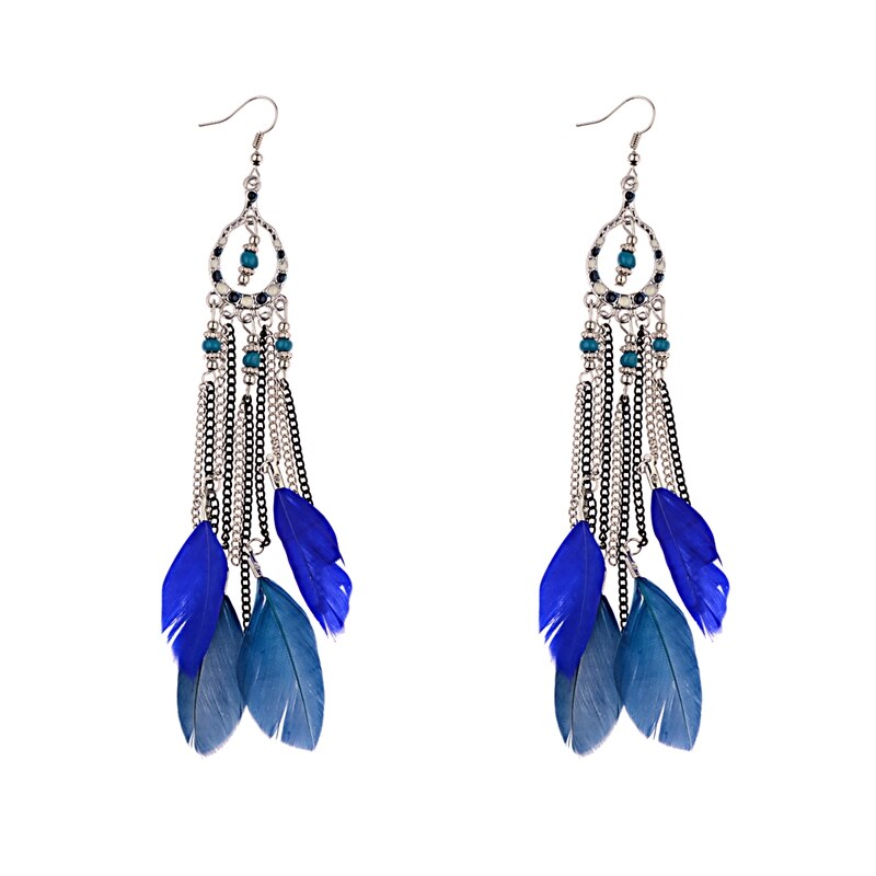 Ethnic-Blue-Feather-Long-Earrings-For-Women-Gypsy-Jhumka-Jhumki-Chain-Indian-Beads-Earrings-Handmade-32939505998-15