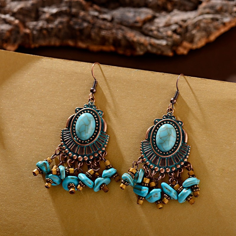 Ethnic-Indian-Alloy-Blue-Stone-Beads-Tassel-Dangle-Earrings-For-Women-Gypsy-Jhumka-Jhumki-Earring-St-4000046326289-3