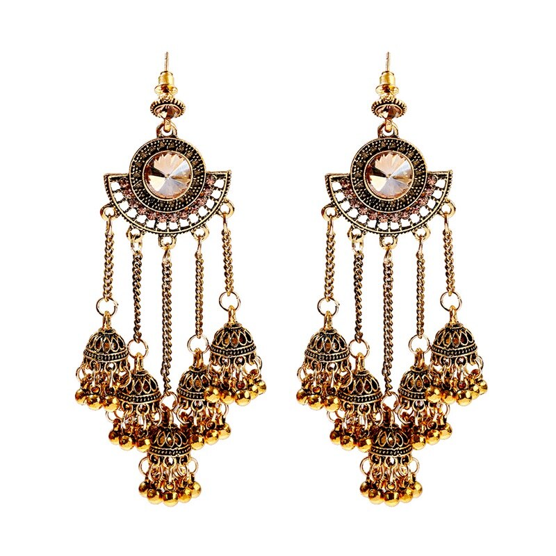 Ethnic-Sector-Silver-Color-Long-Tassel-Bell-Dangle-Earrings-For-Women-Handmade-Rhinestone-Gypsy-Trib-4000299503832-7
