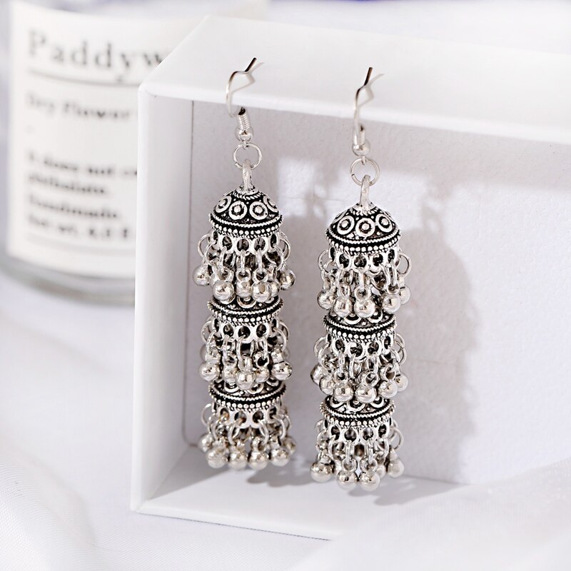 Ethnic-Silver-Color-Bells-Tassel-Indian-Earrings-For-Women--Vintage-Turkish-Jhumka-Earrings-Boho-Jew-2255801102882587-4