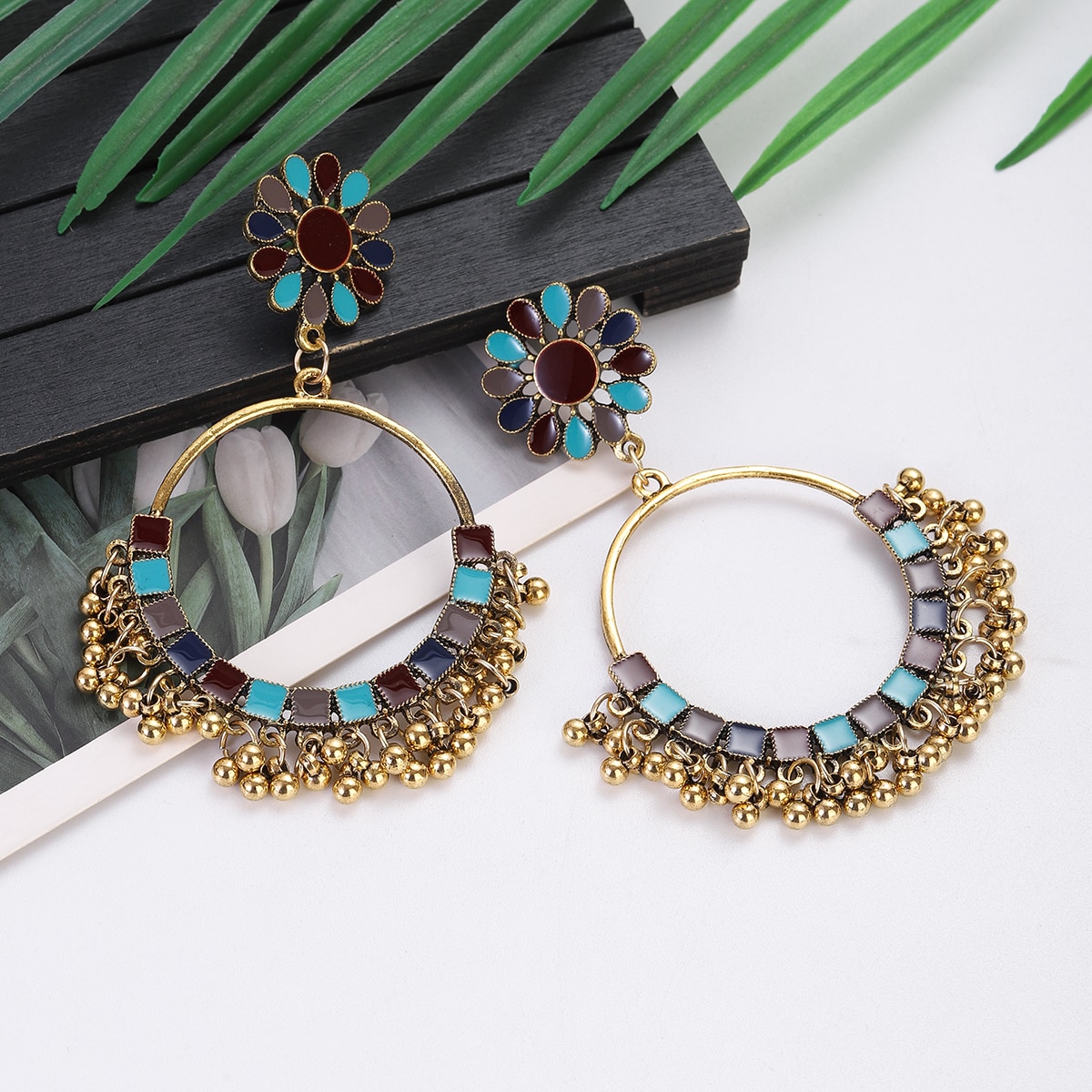 Ethnic-Vintage-Big-Round-Dangle-Earrings-for-Women-Boho-Green-Flower-Beads-Tassel-Earrings-Party-Jew-1005005057264367-4