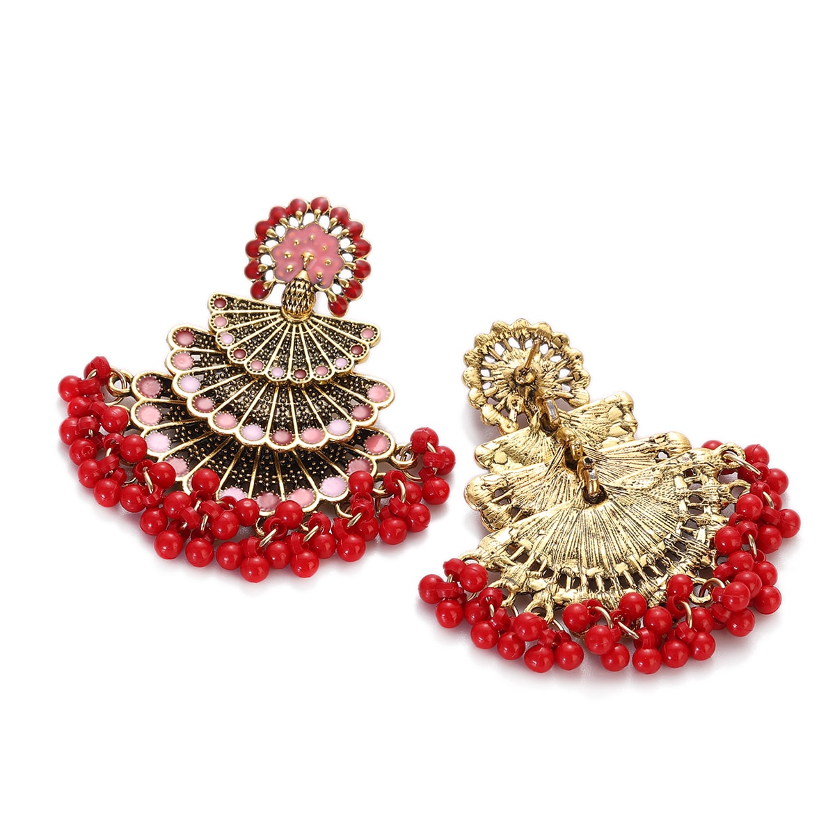 Indian-Jewellery-Red-White-Sector-Jhumka-Earrings-For-Women-Orecchini-Retro-Pearl-Beads-Tassel-Earri-1005004587102350-6