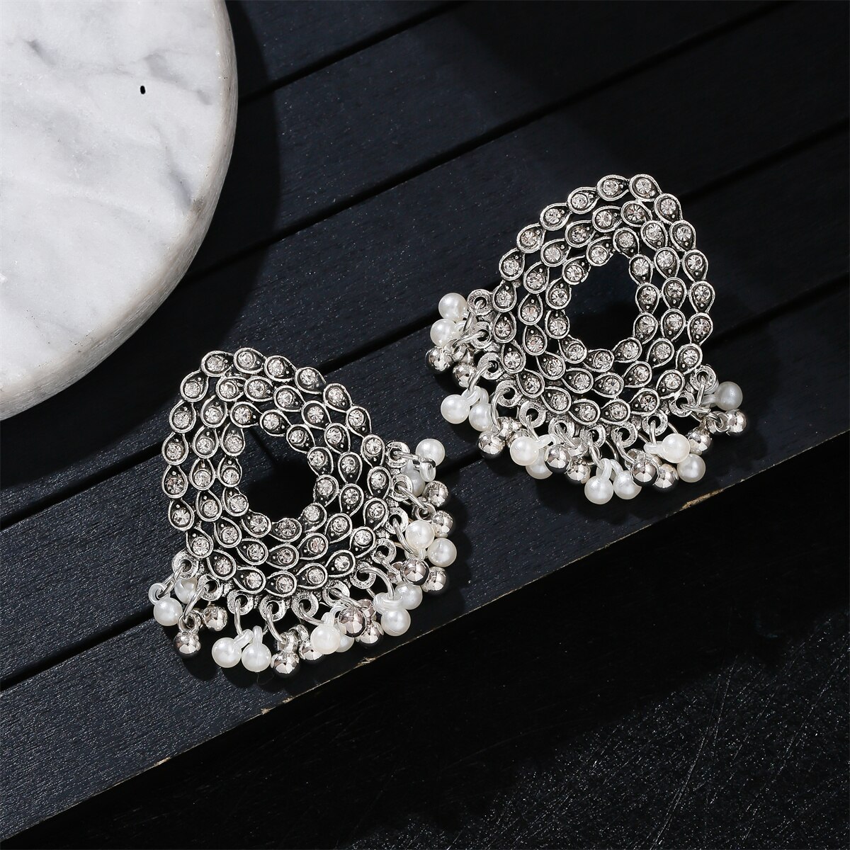 Luxury-Classic-White-Zircon-Silver-Color-Drop-Earrings-For-Women-Pendient-Gyspy-Boho-Pearl-Tassel-La-1005003438008970-2