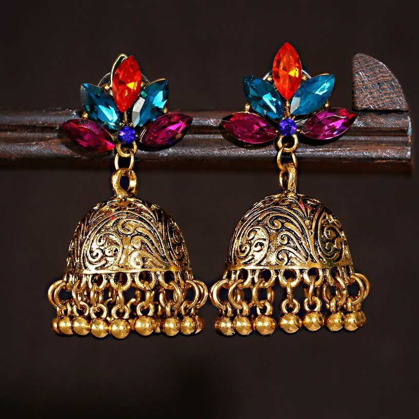 Luxury-Indian-Jhumka-Earrings-For-Women-Retro-Flower-Carved-CZ-Big-Bells-Tibetan-Earrings-Oorbellen-1005004770824397-3