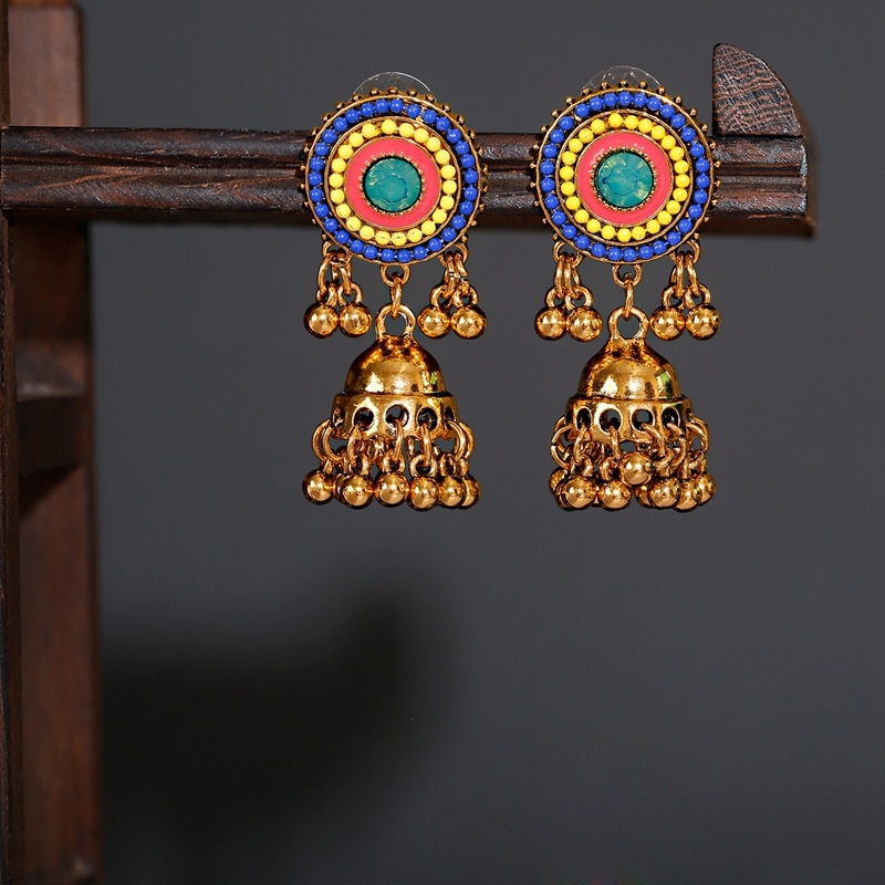 New-Vintage-Corful-Beaded-India-Wedding-Earrings-Hangers-Classic-Gold-Color-Ladies-Earrings-Bohemian-1005003160780528-2