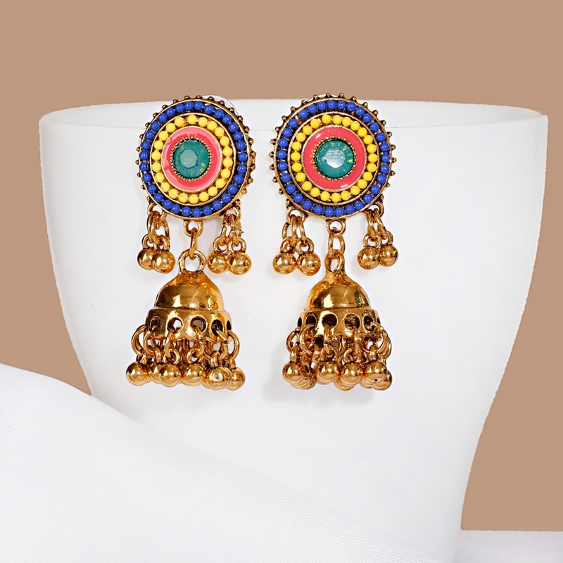 New-Vintage-Corful-Beaded-India-Wedding-Earrings-Hangers-Classic-Gold-Color-Ladies-Earrings-Bohemian-1005003160780528-3
