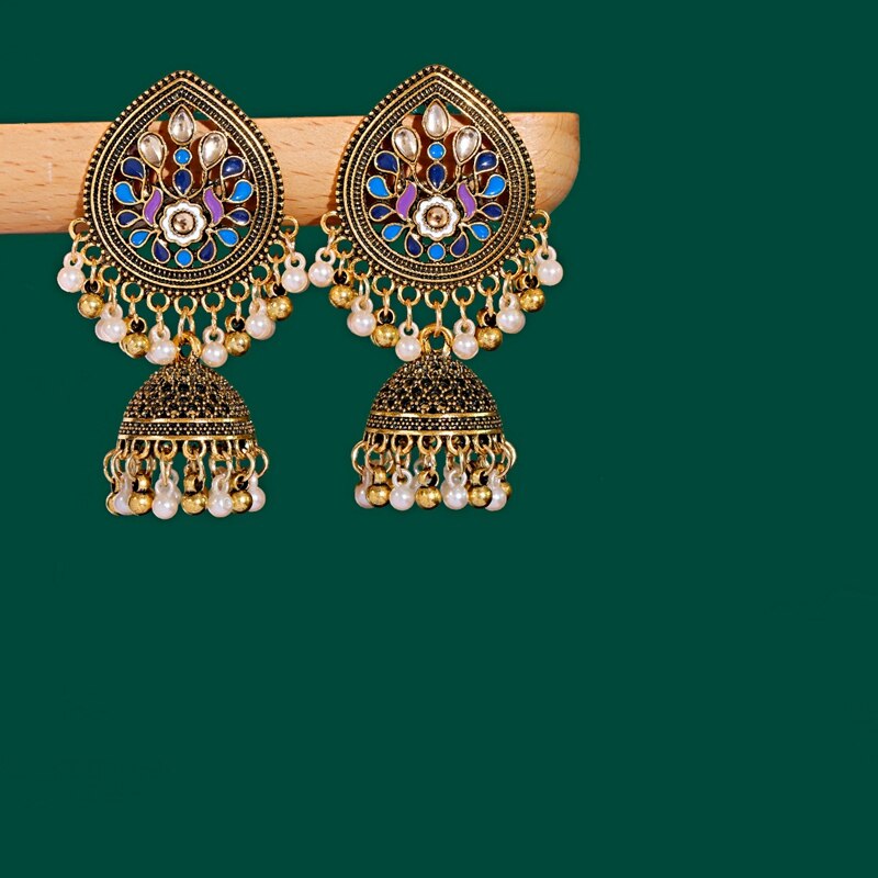 Pendientes-Ethnic-Corful-Flower-Indian-Water-Drop-Earrings-Vintage-Pearl-Bells-Beads-Gypsy-Jhumka-Ea-3256803037198061-3