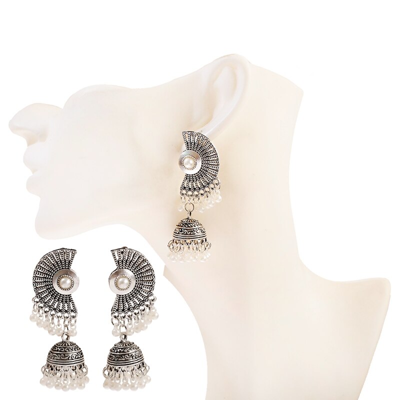 Retro-Silver-Color-Sector-Jhumka-Earrings-For-Women-Boho-Gypsy-Pearl-Tassel-Indian-Drop-Earrings-Ore-4001134948720-7